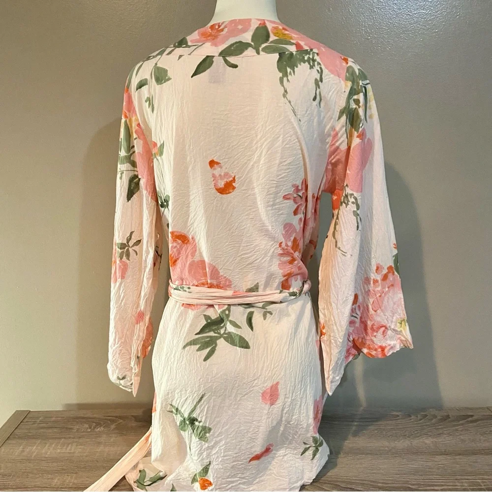 Floral Pink Women's Robe - Picture 4 of 9